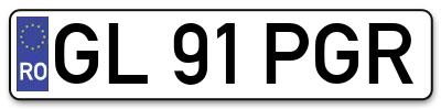Placuta inmatriculare numar auto  GL-91-PGR, GL 91 PGR, GL91PGR