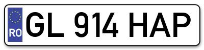 Placuta inmatriculare numar auto  GL-914-HAP, GL 914 HAP, GL914HAP