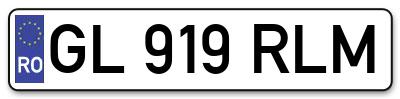 Placuta inmatriculare numar auto  GL-919-RLM, GL 919 RLM, GL919RLM
