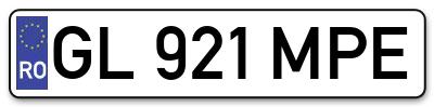 Placuta inmatriculare numar auto  GL-921-MPE, GL 921 MPE, GL921MPE