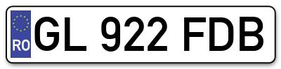 Placuta inmatriculare numar auto  GL-922-FDB, GL 922 FDB, GL922FDB