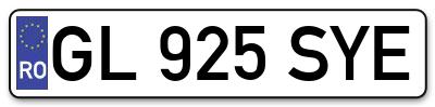 Placuta inmatriculare numar auto  GL-925-SYE, GL 925 SYE, GL925SYE