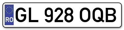 Placuta inmatriculare numar auto  GL-928-OQB, GL 928 OQB, GL928OQB