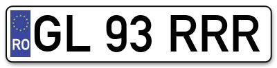Placuta inmatriculare numar auto  GL-93-RRR, GL 93 RRR, GL93RRR
