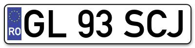 Placuta inmatriculare numar auto  GL-93-SCJ, GL 93 SCJ, GL93SCJ