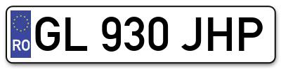 Placuta inmatriculare numar auto  GL-930-JHP, GL 930 JHP, GL930JHP