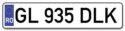Placuta inmatriculare numar auto  GL-935-DLK, GL 935 DLK, GL935DLK