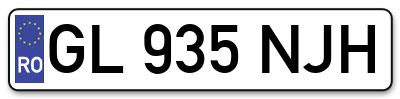 Placuta inmatriculare numar auto  GL-935-NJH, GL 935 NJH, GL935NJH