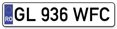 Placuta inmatriculare numar auto  GL-936-WFC, GL 936 WFC, GL936WFC