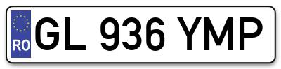 Placuta inmatriculare numar auto  GL-936-YMP, GL 936 YMP, GL936YMP