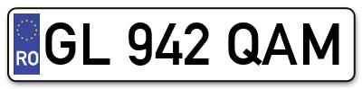 Placuta inmatriculare numar auto  GL-942-QAM, GL 942 QAM, GL942QAM