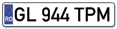 Placuta inmatriculare numar auto  GL-944-TPM, GL 944 TPM, GL944TPM