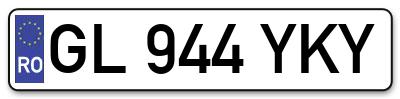 Placuta inmatriculare numar auto  GL-944-YKY, GL 944 YKY, GL944YKY