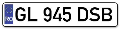 Placuta inmatriculare numar auto  GL-945-DSB, GL 945 DSB, GL945DSB
