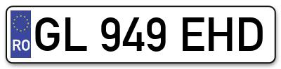 Placuta inmatriculare numar auto  GL-949-EHD, GL 949 EHD, GL949EHD