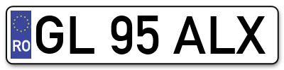 Placuta inmatriculare numar auto  GL-95-ALX, GL 95 ALX, GL95ALX