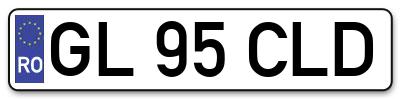 Placuta inmatriculare numar auto  GL-95-CLD, GL 95 CLD, GL95CLD