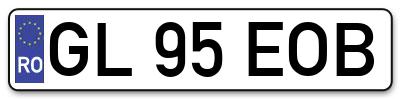 Placuta inmatriculare numar auto  GL-95-EOB, GL 95 EOB, GL95EOB