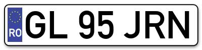 Placuta inmatriculare numar auto  GL-95-JRN, GL 95 JRN, GL95JRN