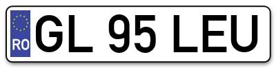 Placuta inmatriculare numar auto  GL-95-LEU, GL 95 LEU, GL95LEU