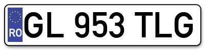 Placuta inmatriculare numar auto  GL-953-TLG, GL 953 TLG, GL953TLG