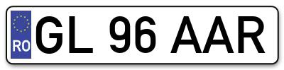 Placuta inmatriculare numar auto  GL-96-AAR, GL 96 AAR, GL96AAR