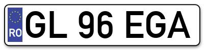 Placuta inmatriculare numar auto  GL-96-EGA, GL 96 EGA, GL96EGA