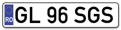 Placuta inmatriculare numar auto  GL-96-SGS, GL 96 SGS, GL96SGS