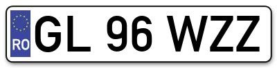 Placuta inmatriculare numar auto  GL-96-WZZ, GL 96 WZZ, GL96WZZ