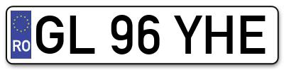 Placuta inmatriculare numar auto  GL-96-YHE, GL 96 YHE, GL96YHE