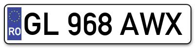 Placuta inmatriculare numar auto  GL-968-AWX, GL 968 AWX, GL968AWX