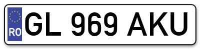 Placuta inmatriculare numar auto  GL-969-AKU, GL 969 AKU, GL969AKU