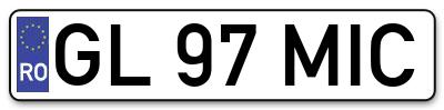 Placuta inmatriculare numar auto  GL-97-MIC, GL 97 MIC, GL97MIC