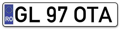 Placuta inmatriculare numar auto  GL-97-OTA, GL 97 OTA, GL97OTA
