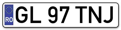 Placuta inmatriculare numar auto  GL-97-TNJ, GL 97 TNJ, GL97TNJ