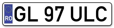 Placuta inmatriculare numar auto  GL-97-ULC, GL 97 ULC, GL97ULC