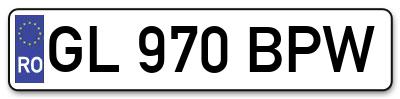 Placuta inmatriculare numar auto  GL-970-BPW, GL 970 BPW, GL970BPW
