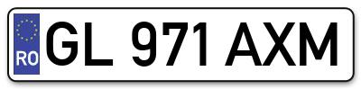 Placuta inmatriculare numar auto  GL-971-AXM, GL 971 AXM, GL971AXM