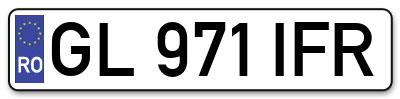 Placuta inmatriculare numar auto  GL-971-IFR, GL 971 IFR, GL971IFR