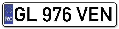 Placuta inmatriculare numar auto  GL-976-VEN, GL 976 VEN, GL976VEN