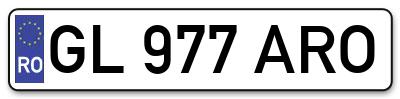 Placuta inmatriculare numar auto  GL-977-ARO, GL 977 ARO, GL977ARO