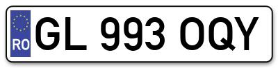 Placuta inmatriculare numar auto  GL-993-OQY, GL 993 OQY, GL993OQY