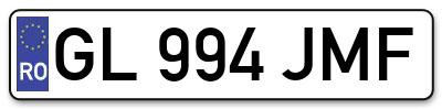 Placuta inmatriculare numar auto  GL-994-JMF, GL 994 JMF, GL994JMF