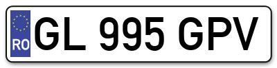 Placuta inmatriculare numar auto  GL-995-GPV, GL 995 GPV, GL995GPV