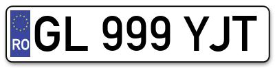 Placuta inmatriculare numar auto  GL-999-YJT, GL 999 YJT, GL999YJT