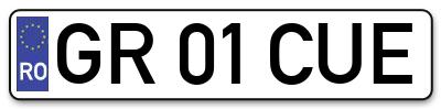 Placuta inmatriculare numar auto  GR-01-CUE, GR 01 CUE, GR01CUE