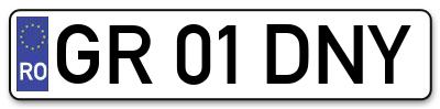 Placuta inmatriculare numar auto  GR-01-DNY, GR 01 DNY, GR01DNY