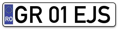 Placuta inmatriculare numar auto  GR-01-EJS, GR 01 EJS, GR01EJS