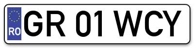 Placuta inmatriculare numar auto  GR-01-WCY, GR 01 WCY, GR01WCY