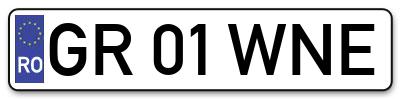Placuta inmatriculare numar auto  GR-01-WNE, GR 01 WNE, GR01WNE